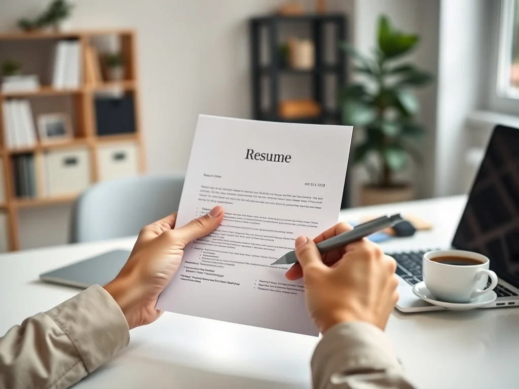 Osoba przygotowuje CV i notatki przy laptopie w jasnym biurze, tworząc profesjonalne warunki do proszenia o referencje.